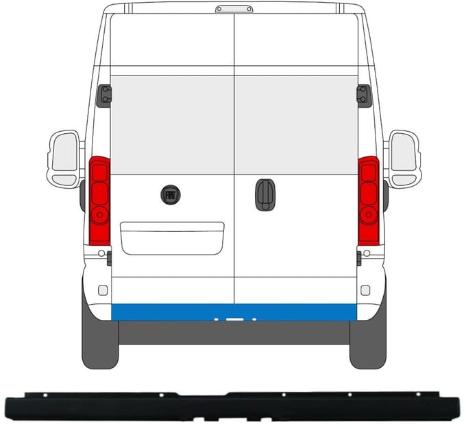 Achterbumper met opening voor trekhaak voor Opel Movano 2021-