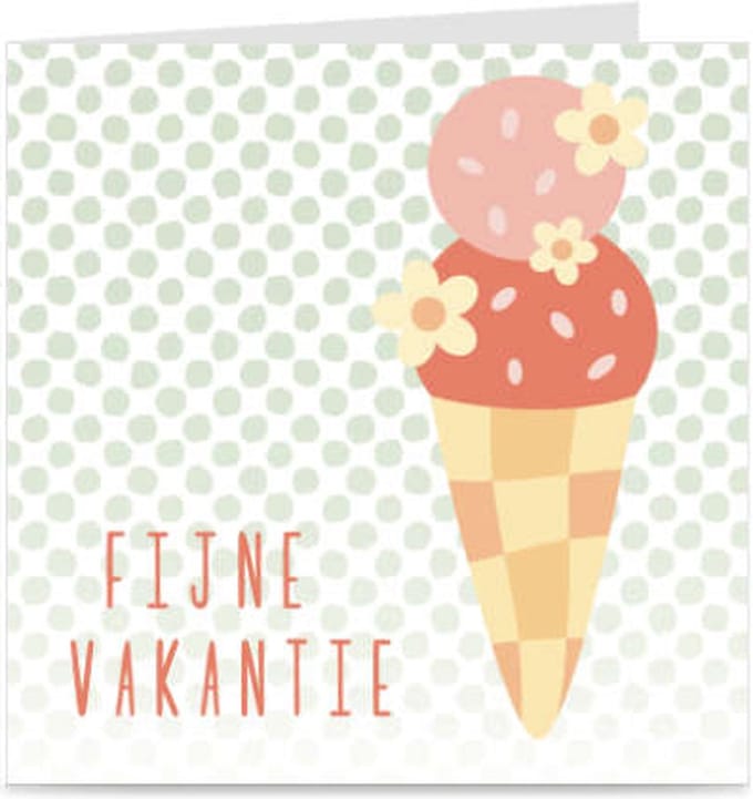 FIJNE VAKANTIE | kaart / wenskaart met envelop | IJsje