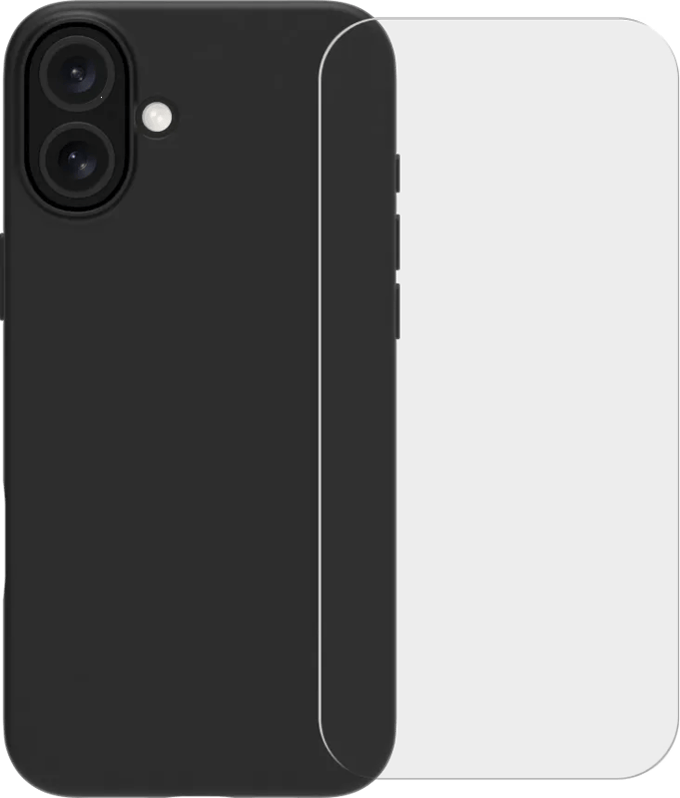 BlueBuilt Back Cover Apple iPhone 16 Plus Zwart + Screenprotector Glas