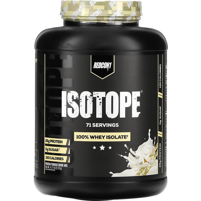 Redcon1, Isotope, 100% Wei-isolaat, Vanille, 4,71 lb (2,137 g)
