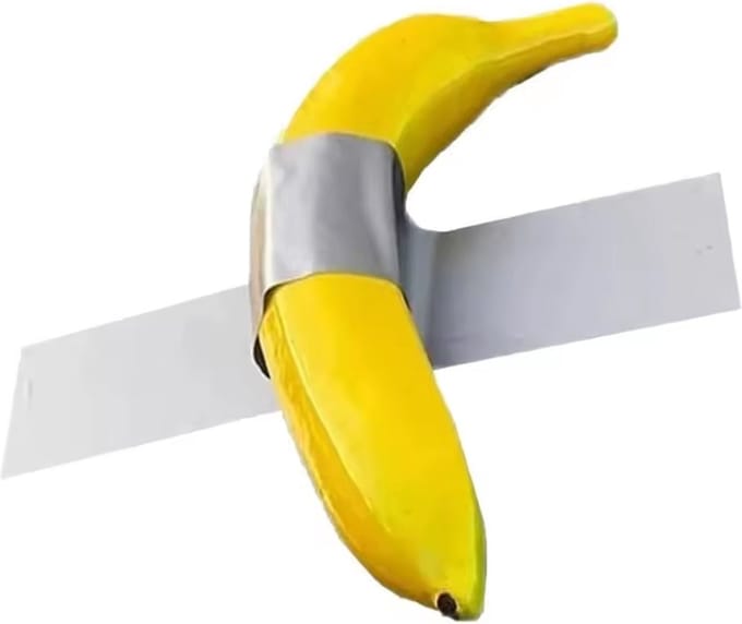 Banaan Duct Tape - Kunst - Schilderij - Grappig - Humor - Kunstwerk - Beeld - 19CM