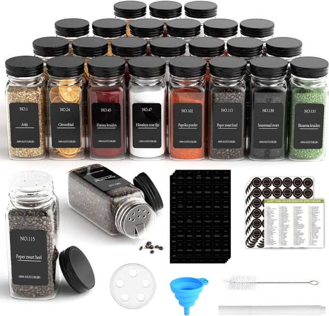 DDStar® Kruidenstrooier - Spice jars - Kruidenpotjes - 24 stuks