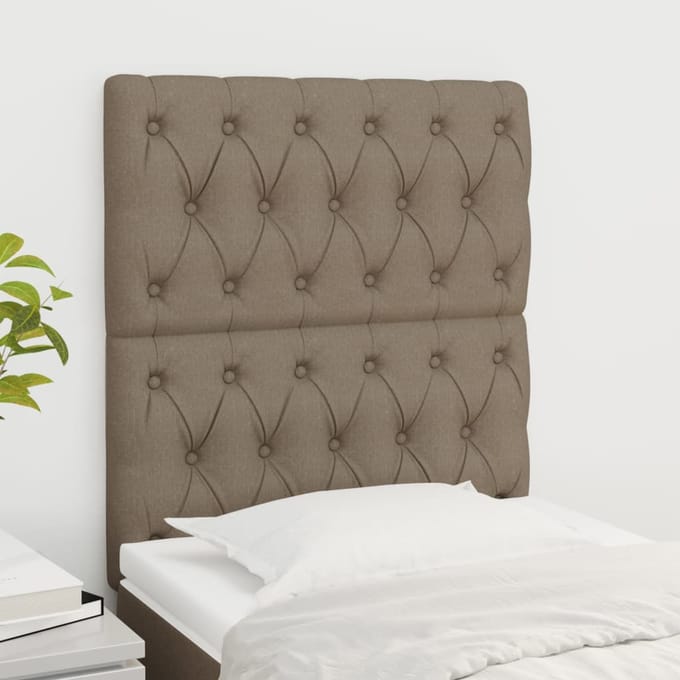 vidaXL - Hoofdbord - taupe - 80x7x118/128 - cm - Stof