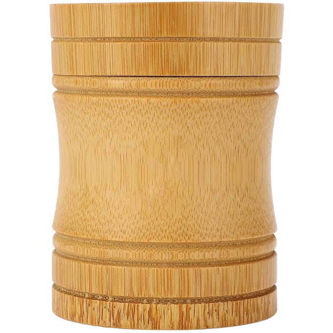 Boîte de rangement portable et légère en bambou pour thé beige