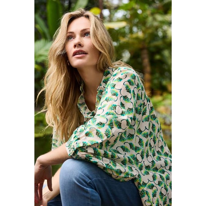 DIDI Dames Blouse Rhythm Offwhite Illusion print maat 46