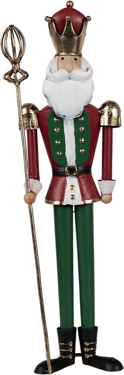 Clayre & Eef Kerstdecoratie Notenkraker 36 cm Groen Rood Metaal