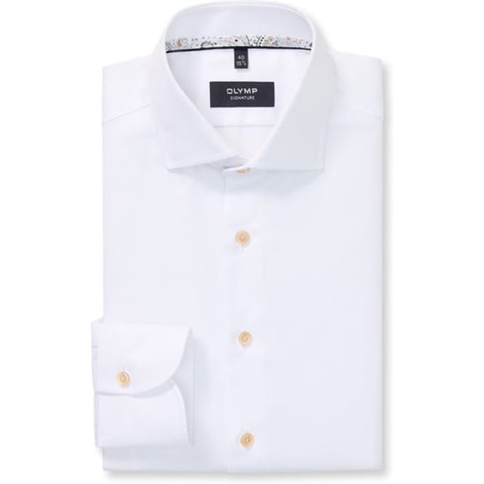 OLYMP Signature Overhemd, Tailored Fit, Signature Kent, Wit