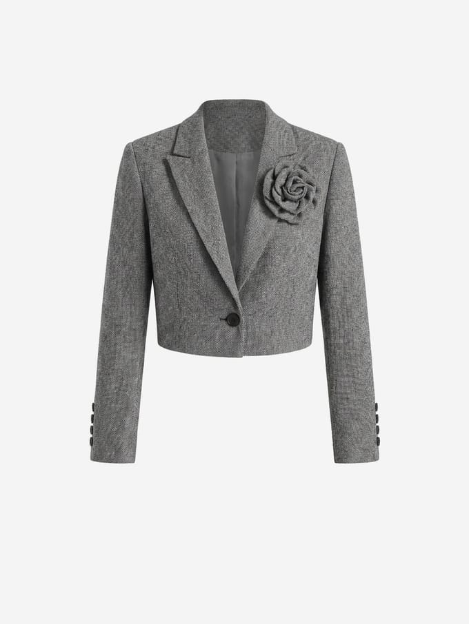 OMBRE Blazer - Regular Fit - Knopen - Effen Grijs S