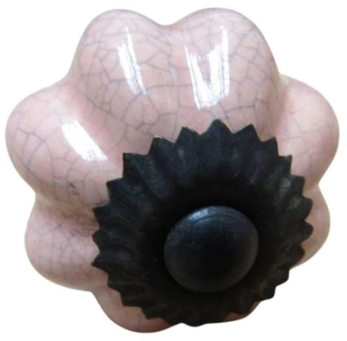 Pink Ceramic Pumpkin Cabinet Knob 40mm