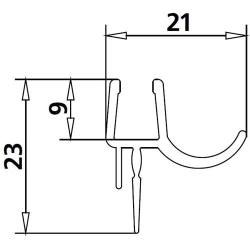 Kermi Filia XP sealing strips horizontal 98.5 cm for corner entry FX EPR/L Art. 2534058