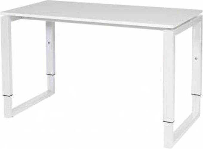Verstelbaar Bureau - Domino Plus 120x60 wit - wit frame