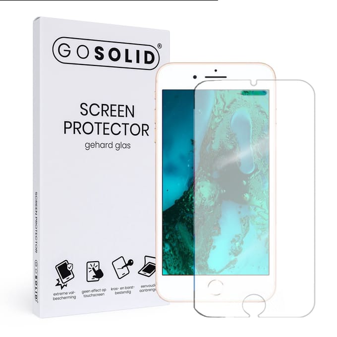 GO SOLID! ® Screenprotector geschikt voor iPhone 8 Plus - Apple - gehard glas