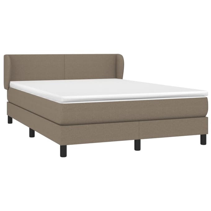 vidaXL - Boxspring - met - matras - stof - taupe - 140x190 - cm