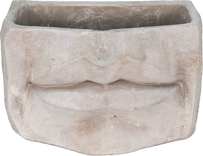 Bloempot voor Binnen – Grijs – Rustieke Pot – 21x13x14 cm – Steen