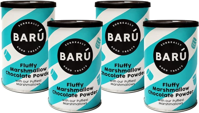 BARÚ Fluffy Marshmallow Chocolate Powder - Instant Chocoladepoeder - 4 x 250g - 48 porties