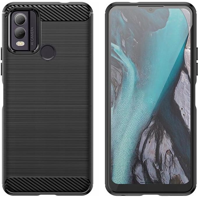 Étui en silicone Carbon Case pour Nokia C22 - noir