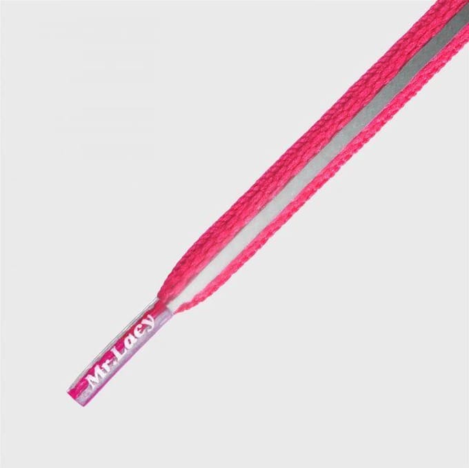 Mr.lacy runnies  Reflective 120 cm lang 5 mm breed neon pink