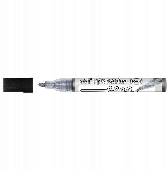 Permanente marker zilver met zwarte omtrek - 4 mm