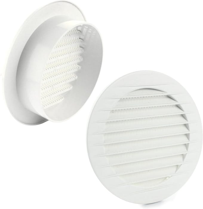 Ventilatierooster met Insectengaas voor Binnen en Buiten - Diverse Kleuren en Maten