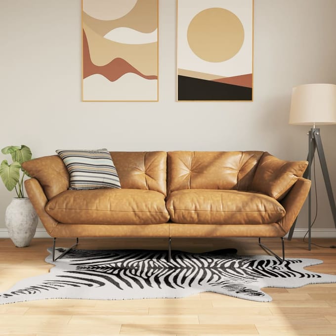 vidaXL - Vloerkleed - zebrapatroon - wasbaar - 120x170 - cm - zwart - wit