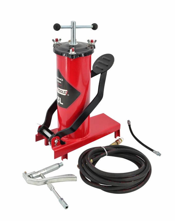 Awtools Serie - Voetbediende Vetspuit - 3L Tank - Hoge Druk - Stalen Constructie