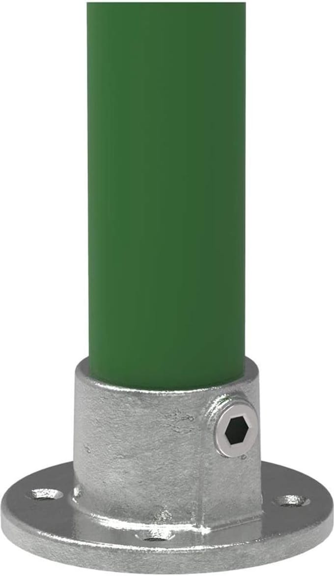 Bodemflens Rond - Wandflens Plafondflens - Steigerbouw Leuningen - Gegalvaniseerd Gietijzer - 483 mm - Zilver