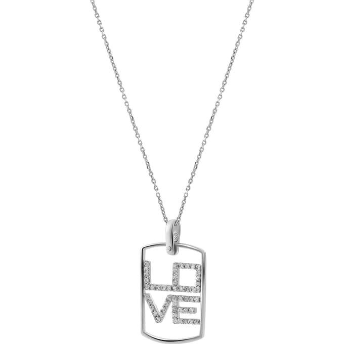 Orphelia Dames 925 Sterling Zilveren Hanger met Ketting - Wit ZH-4368