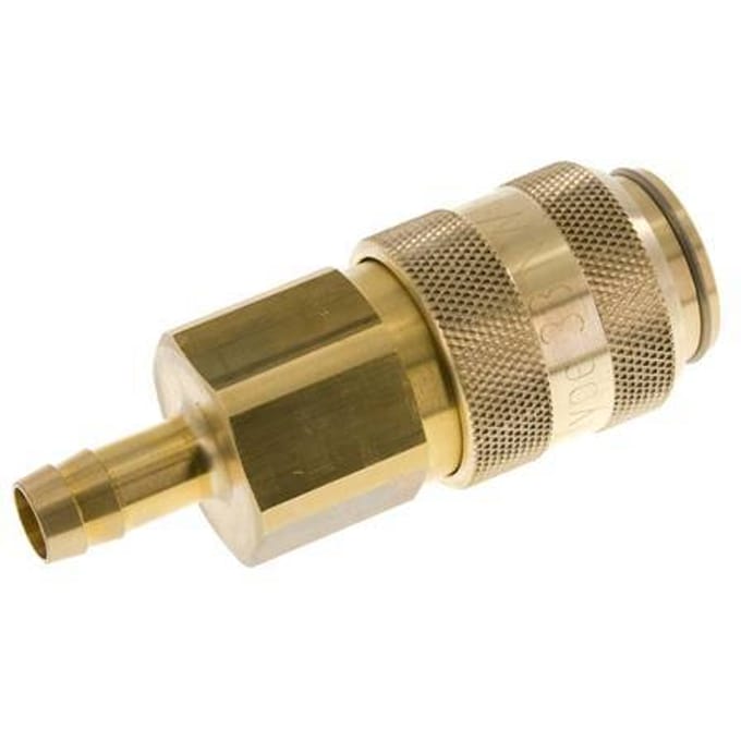Messing DN 15 Luchtkoppeling Snelkoppeling 13 mm Slangpilaar Double Shut-Off