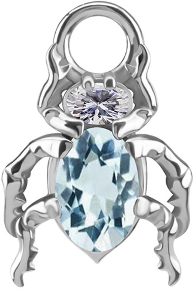 Crazy Needles - Serie - Charms - CoCr NF - Zilver - Blauw Nano Gems