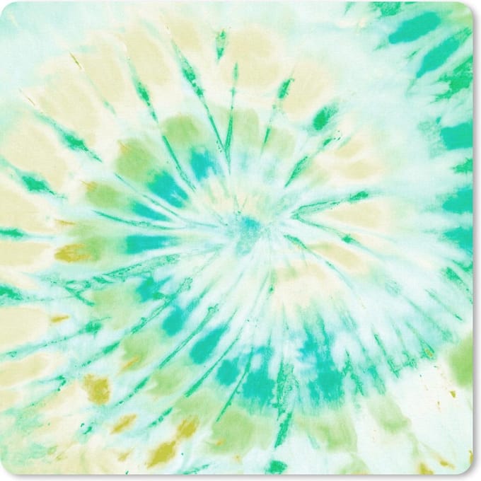 Muismat 20x20 cm - Mousepad Tie dye - Spiraal - Geel - Muismatten