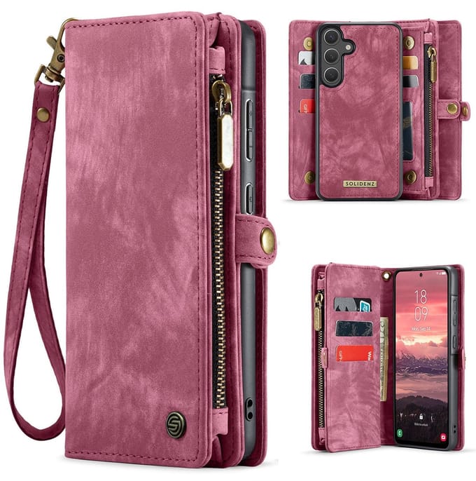 Solidenz Hoesje - Geschikt voor Samsung Galaxy S25 Plus - Urban Wallet - Rood