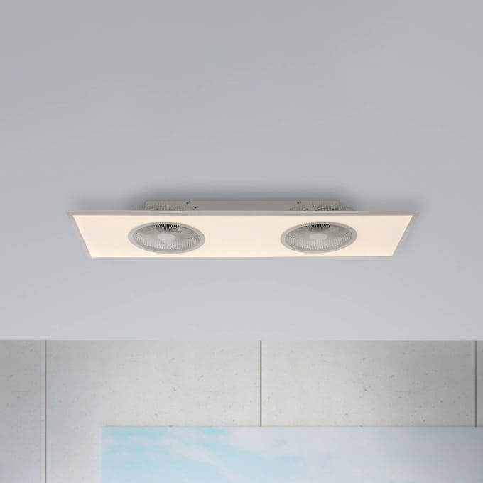 JUST LIGHT. GmbH LED plafondventilator Flat-Air, CCT, wit, 120x40cm