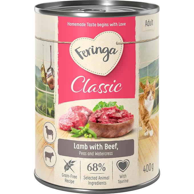24x400g Feringa Classic Meat Menu Lam & Rund Kattenvoer
