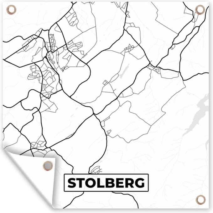 Tuindoek Plattegrond - Stolberg - Kaart - Stadskaart - 100x100 cm
