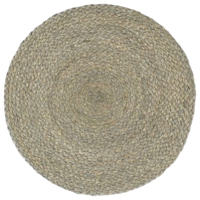 vidaXL Placemats 6 st rond 38 cm jute effen grijs