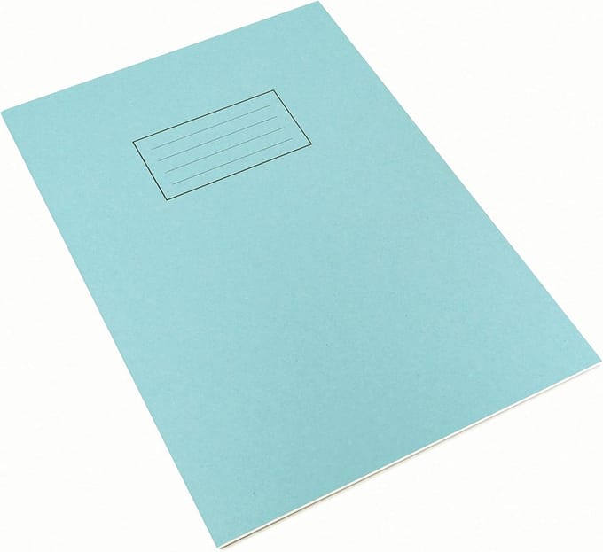 Set van 10 A4 Schrijfblokken Gelijnd met Marge Blauw