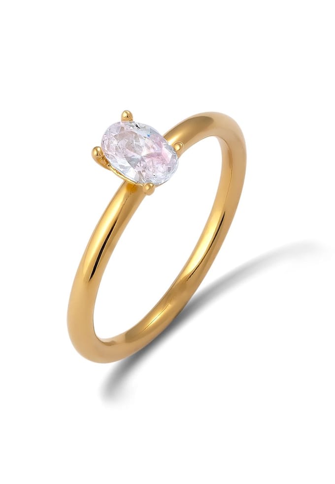 Elli - Ring - Ring met stenen Dames Oval Zirkonia Diamant Geslepen Wit 925 Sterling Zilver - Dames