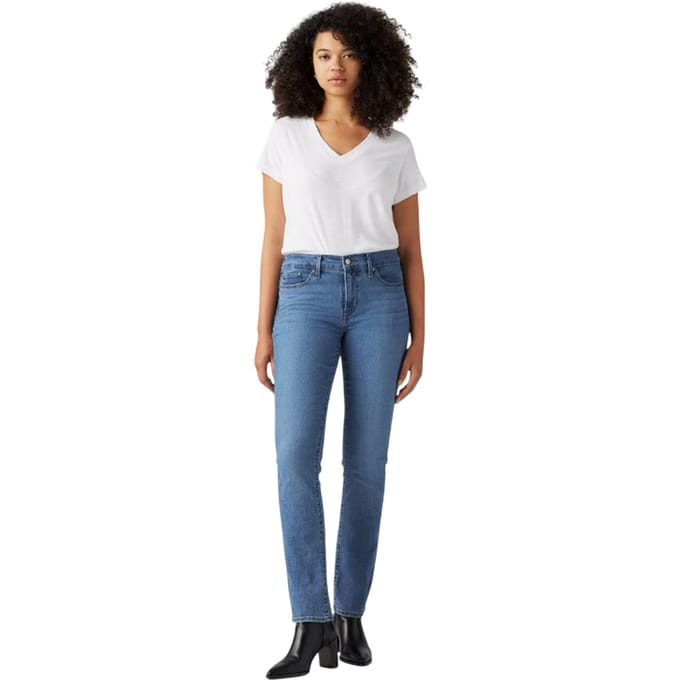 Levis Hoge taille, rechte pijpen jeans voor dames (Lapis-edelsteen)
