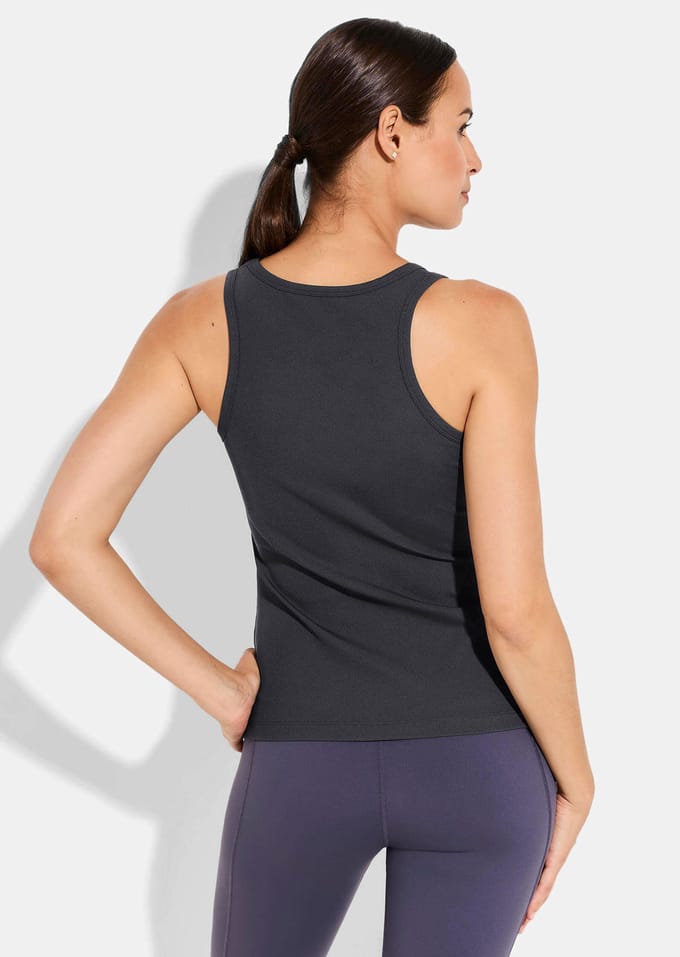 Geribde tanktop - antraciet - Gr. M van Goldner Fashion