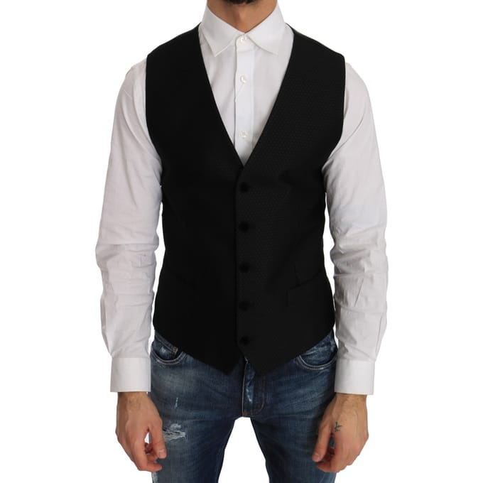 Dolce & Gabbana Mannen Zwart Polka Dot Patroon Vest
