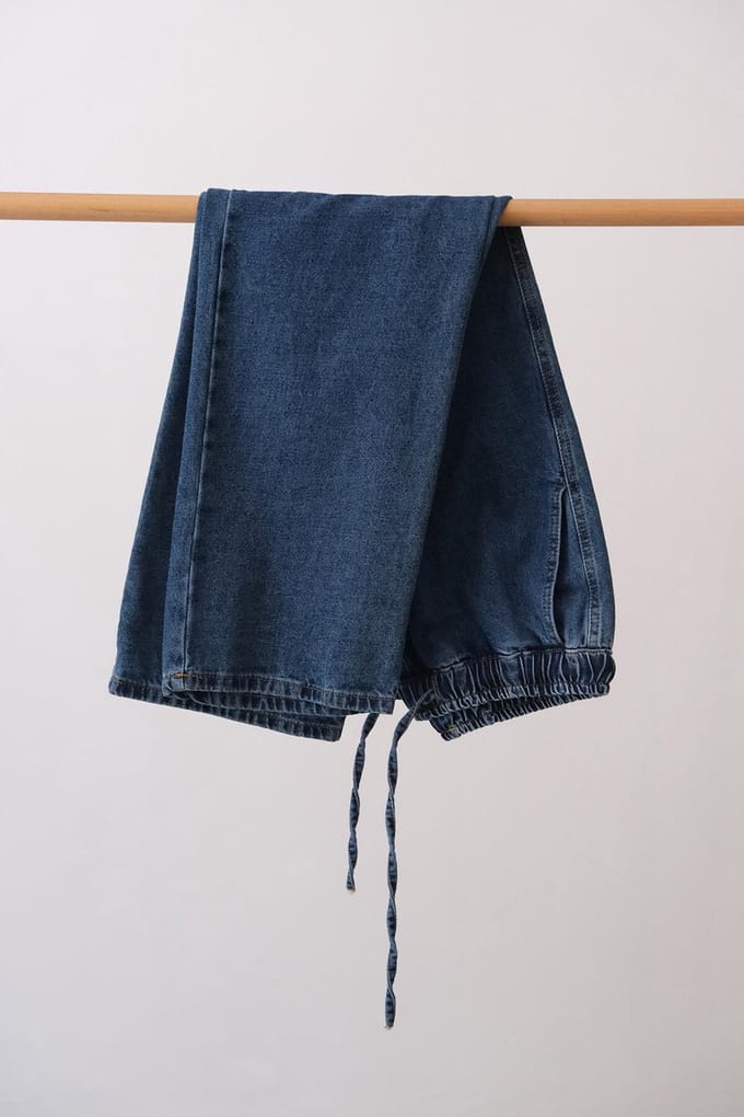 Touché Privé - Denim broek met elastische taille - Licht denim - Dames