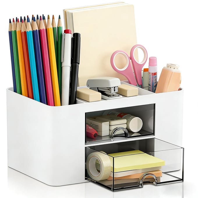 Solidchoice - Desk Organizer met 2 Lades en 360 Graden Rotatie