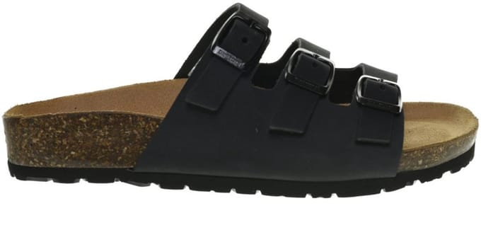 Zwarte Dames Slippers Drieband Bionatura maat 37