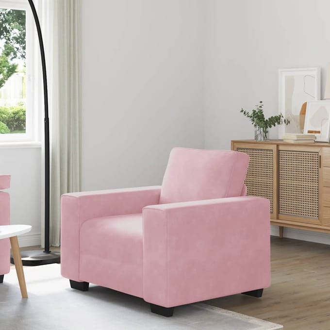 vidaXL - Sofastoel - Roze - 100x77x82 - cm - Fluweel