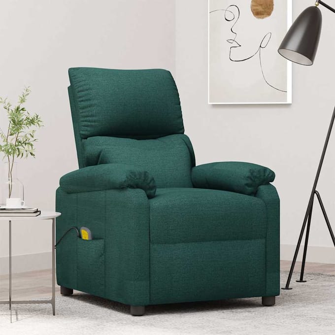 vidaXL - Massagestoel - stof - donkergroen
