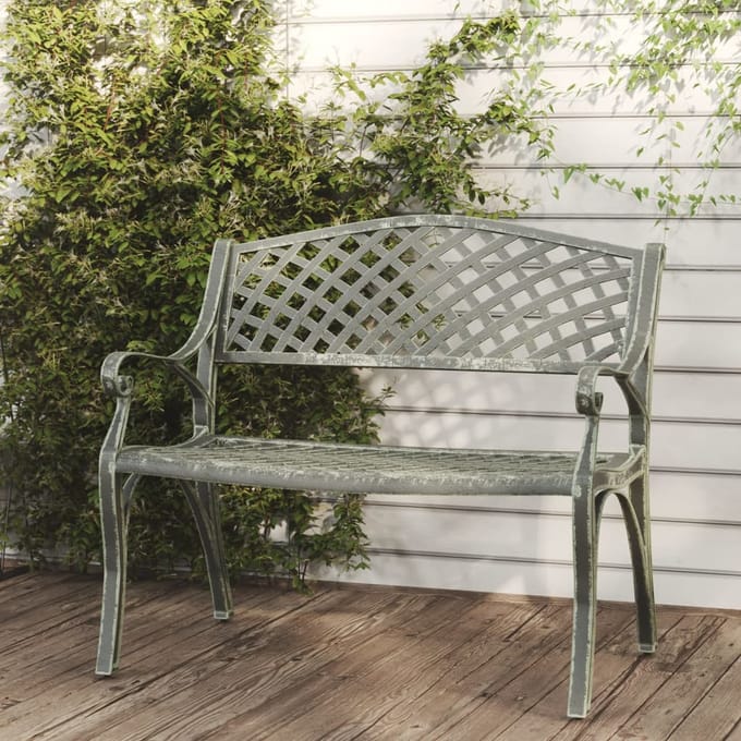 vidaXL - Tuinbank - 102 - cm - gietaluminium - groen