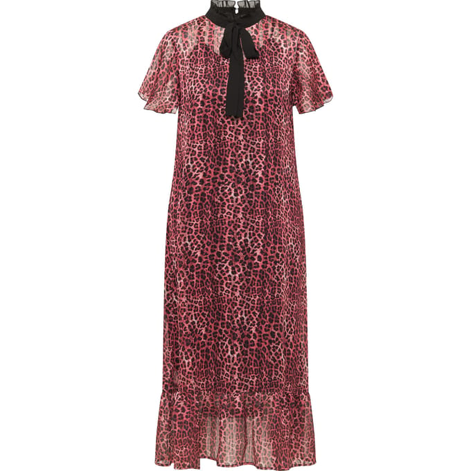 Faina Midi-jurk met luipaardprint naemi Dames rood