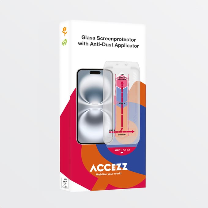 Accezz Screen Protector - Geschikt voor Apple iPhone 15 Pro Max - Glas Screenprotector met Anti-dust Applicator