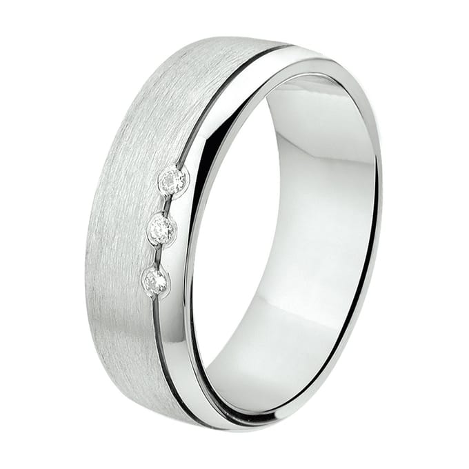 Gerhodineerd Zilver Ring A312 - 6 Mm 0.03Ct H Si 1315594