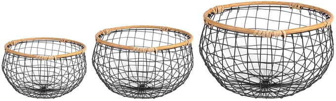 Metalen manden LOU, set van 3 - Zwart